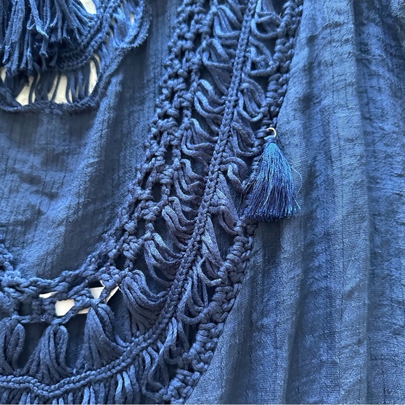 EKOUAER Womens Navy Blue Swim Cover Up Tunic Dress Beach Pool Crochet Size M - Picture 8 of 12